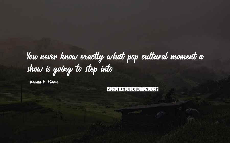 Ronald D. Moore Quotes: You never know exactly what pop cultural moment a show is going to step into.