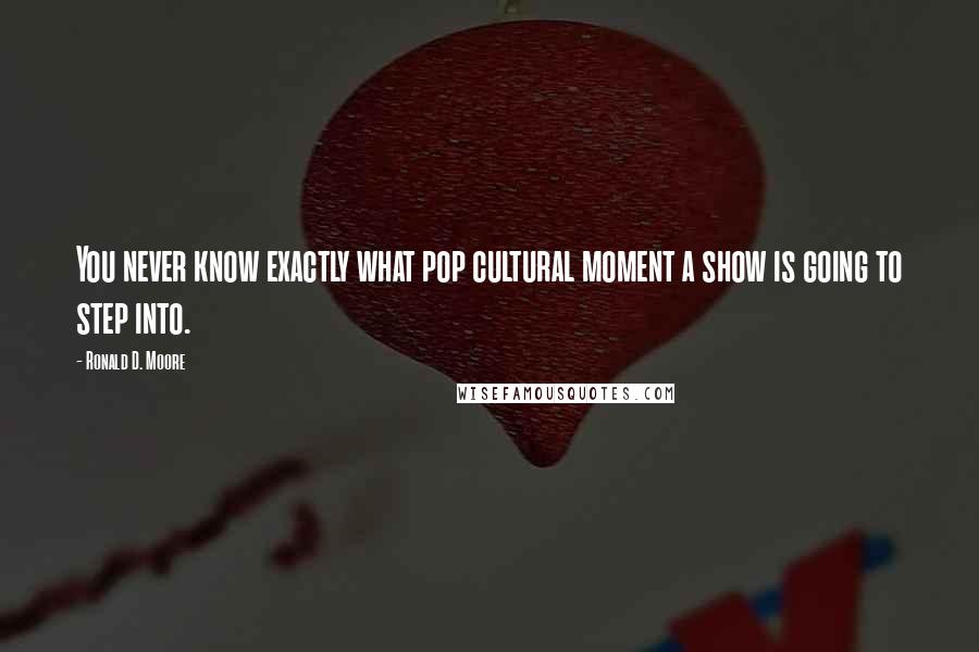 Ronald D. Moore Quotes: You never know exactly what pop cultural moment a show is going to step into.
