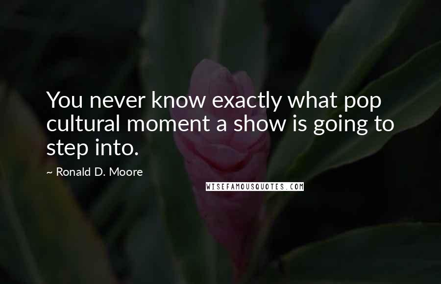 Ronald D. Moore Quotes: You never know exactly what pop cultural moment a show is going to step into.