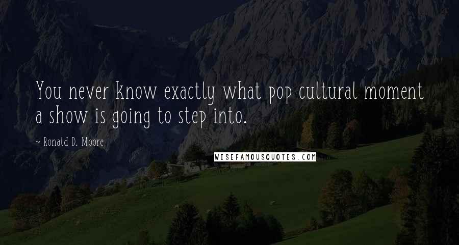 Ronald D. Moore Quotes: You never know exactly what pop cultural moment a show is going to step into.