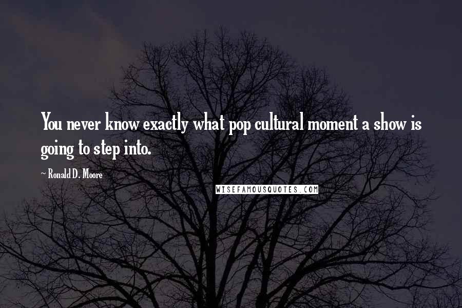 Ronald D. Moore Quotes: You never know exactly what pop cultural moment a show is going to step into.