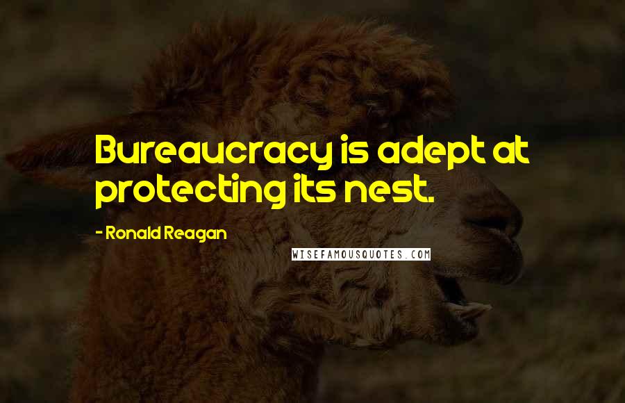 Ronald Reagan Quotes: Bureaucracy is adept at protecting its nest.