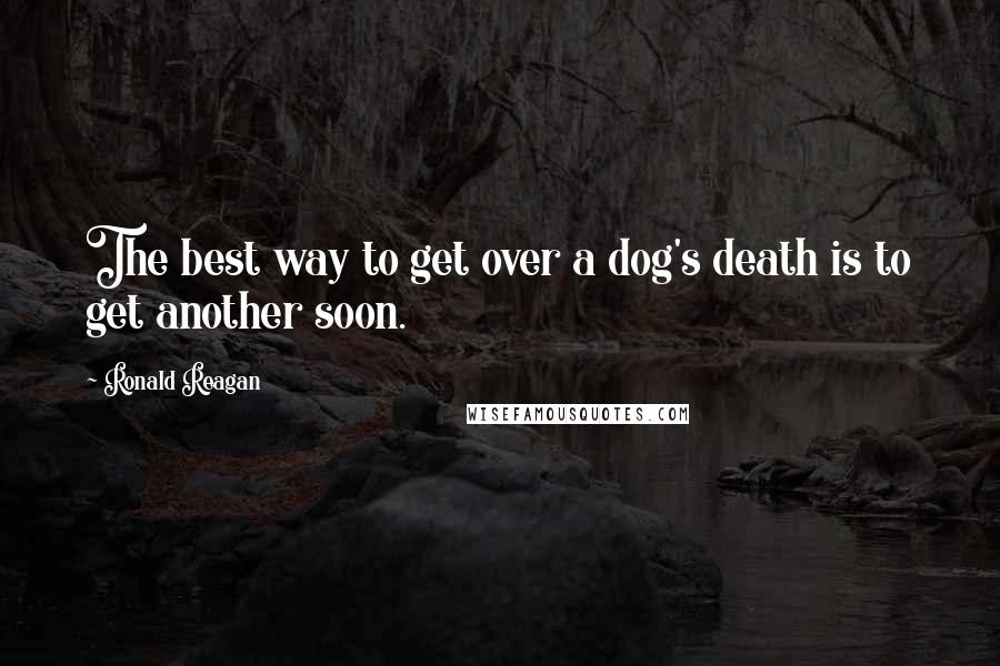 Ronald Reagan Quotes: The best way to get over a dog's death is to get another soon.