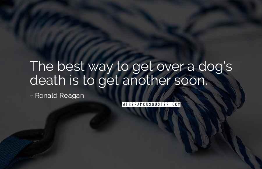 Ronald Reagan Quotes: The best way to get over a dog's death is to get another soon.