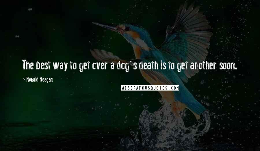 Ronald Reagan Quotes: The best way to get over a dog's death is to get another soon.