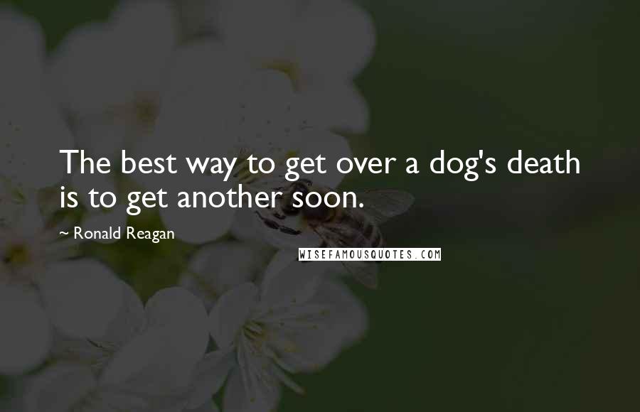 Ronald Reagan Quotes: The best way to get over a dog's death is to get another soon.
