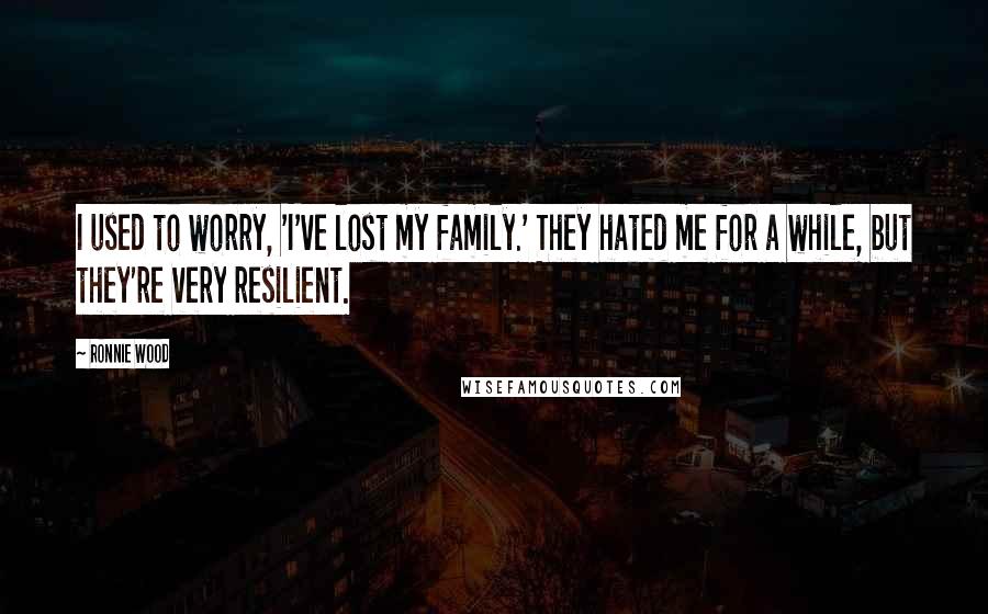 Ronnie Wood Quotes: I used to worry, 'I've lost my family.' They hated me for a while, but they're very resilient.