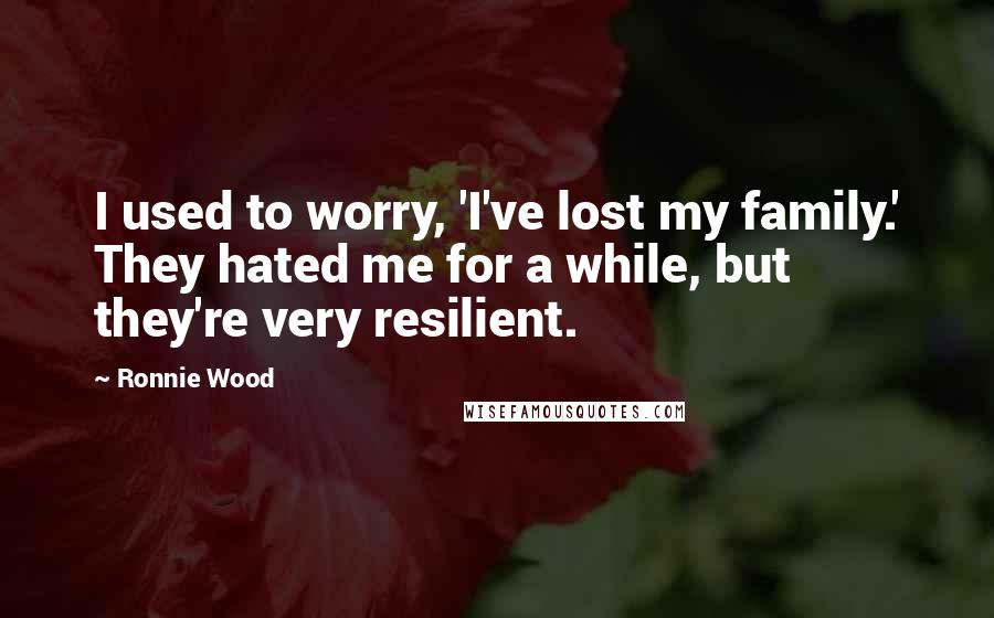 Ronnie Wood Quotes: I used to worry, 'I've lost my family.' They hated me for a while, but they're very resilient.