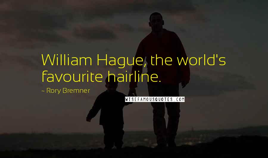 Rory Bremner Quotes: William Hague, the world's favourite hairline.