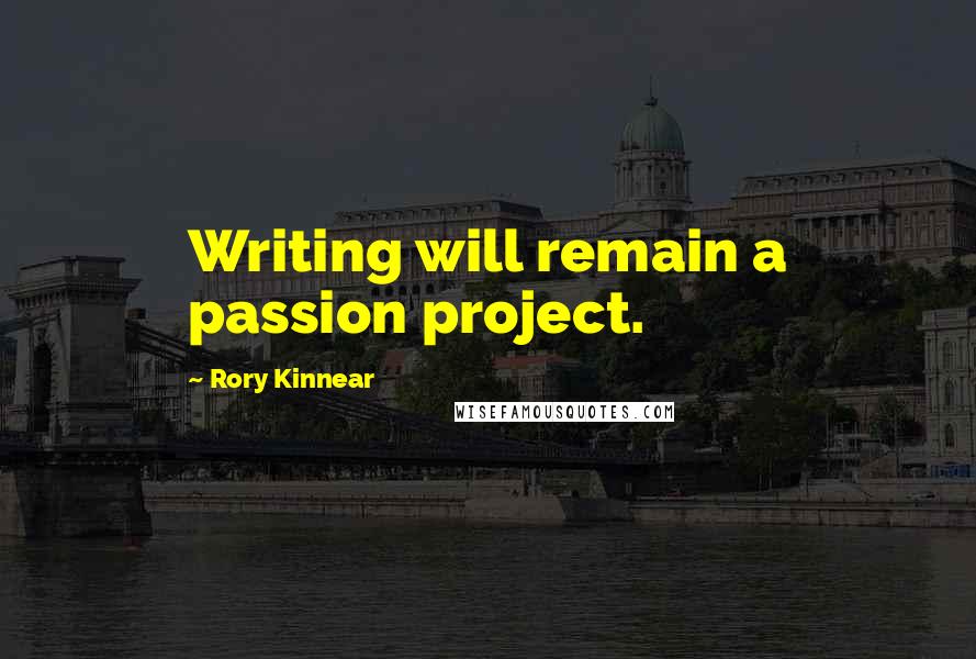 Rory Kinnear Quotes: Writing will remain a passion project.