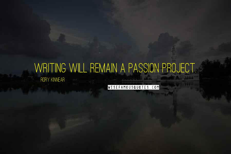 Rory Kinnear Quotes: Writing will remain a passion project.