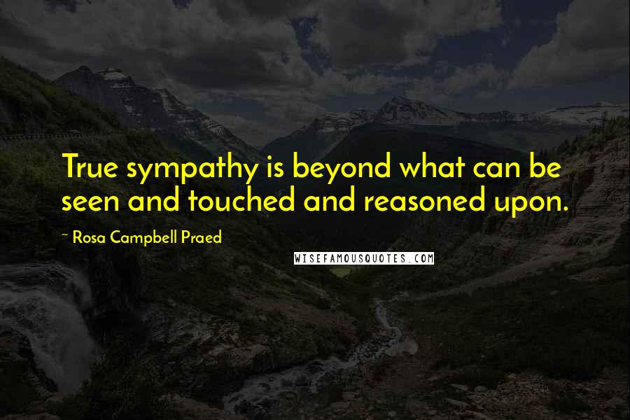 Rosa Campbell Praed Quotes: True sympathy is beyond what can be seen and touched and reasoned upon.