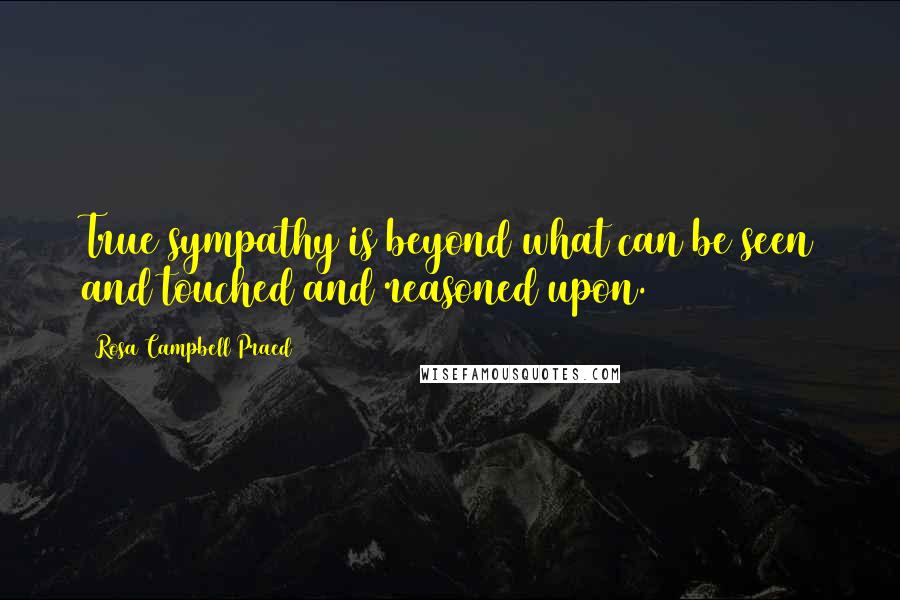 Rosa Campbell Praed Quotes: True sympathy is beyond what can be seen and touched and reasoned upon.