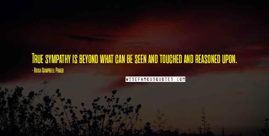 Rosa Campbell Praed Quotes: True sympathy is beyond what can be seen and touched and reasoned upon.