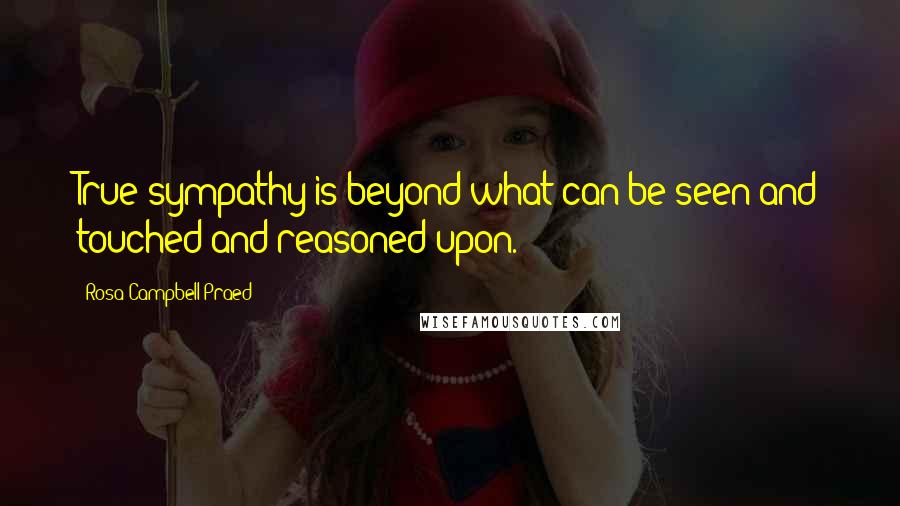 Rosa Campbell Praed Quotes: True sympathy is beyond what can be seen and touched and reasoned upon.