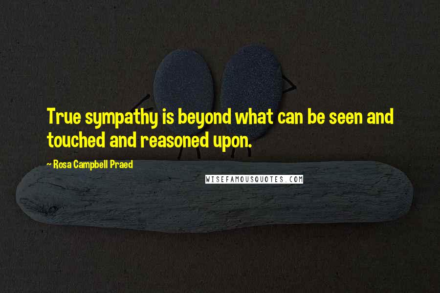 Rosa Campbell Praed Quotes: True sympathy is beyond what can be seen and touched and reasoned upon.
