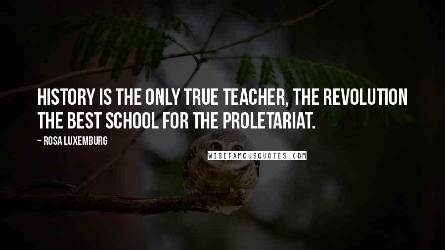 Rosa Luxemburg Quotes: History is the only true teacher, the revolution the best school for the proletariat.