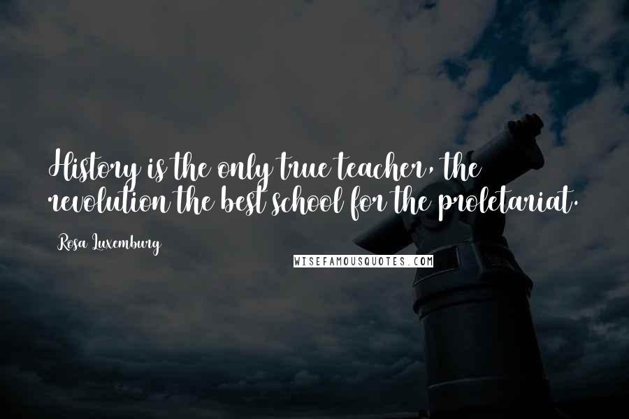 Rosa Luxemburg Quotes: History is the only true teacher, the revolution the best school for the proletariat.