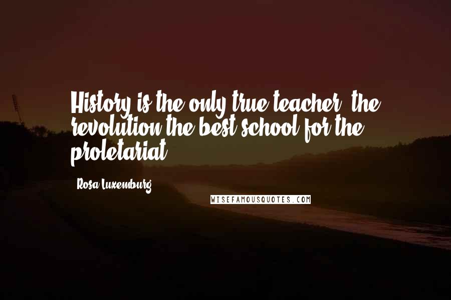 Rosa Luxemburg Quotes: History is the only true teacher, the revolution the best school for the proletariat.