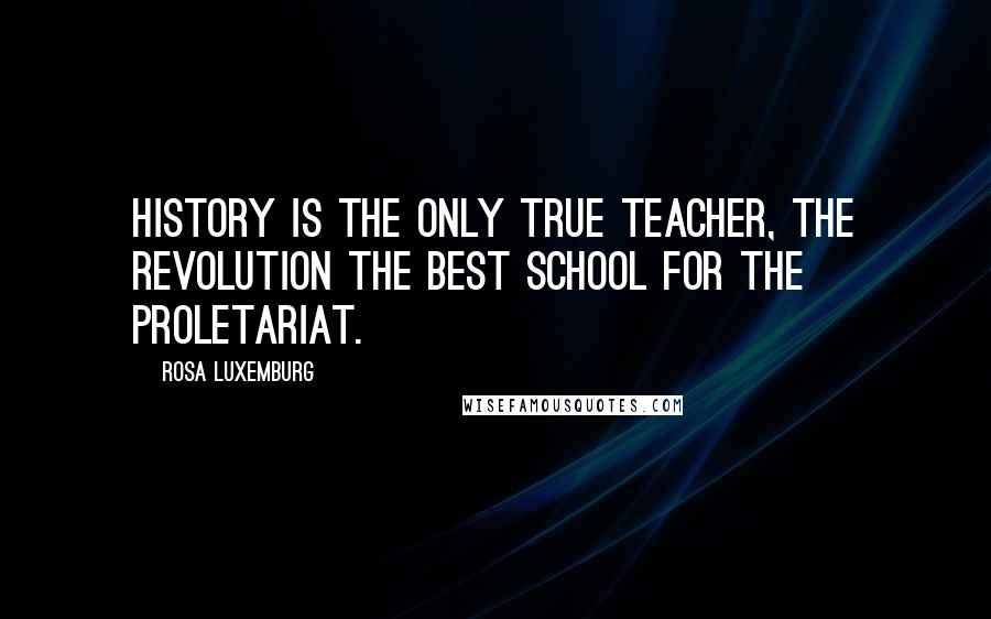 Rosa Luxemburg Quotes: History is the only true teacher, the revolution the best school for the proletariat.