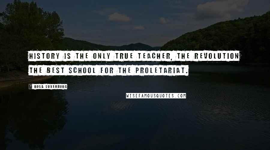 Rosa Luxemburg Quotes: History is the only true teacher, the revolution the best school for the proletariat.