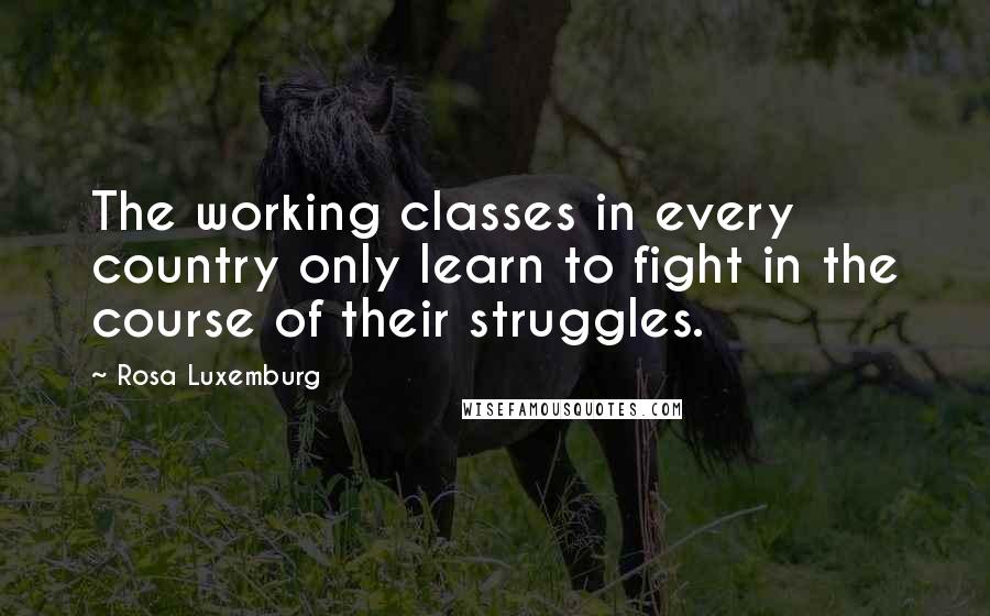 Rosa Luxemburg Quotes: The working classes in every country only learn to fight in the course of their struggles.