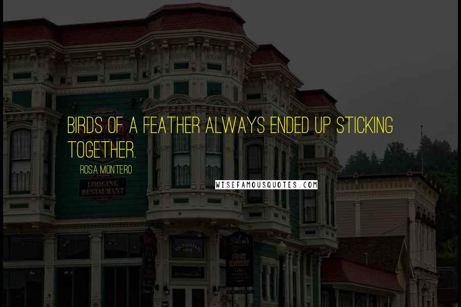 Rosa Montero Quotes: Birds of a feather always ended up sticking together.