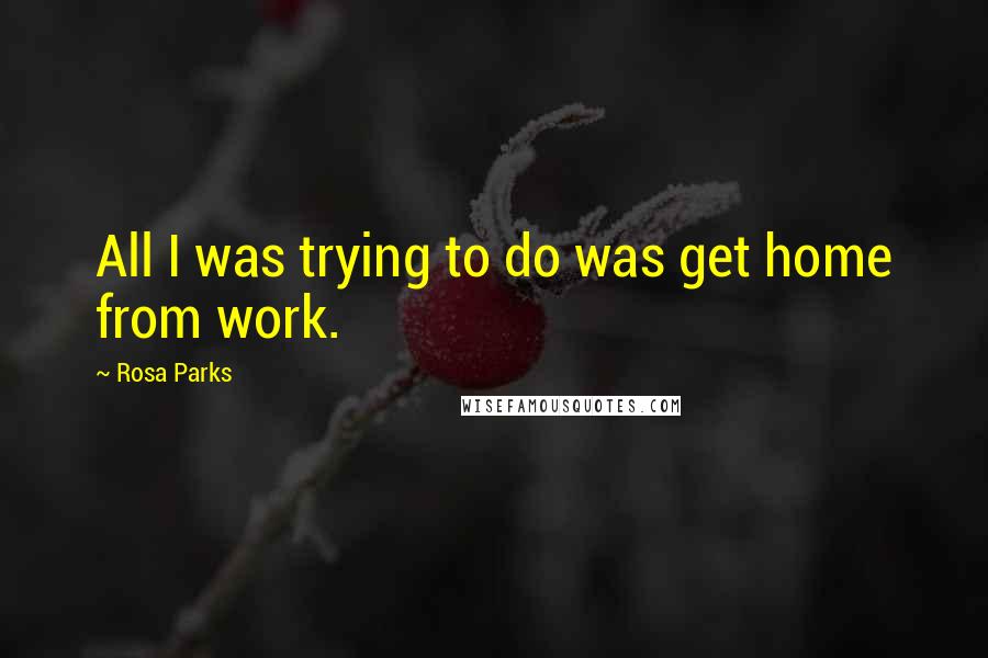 Rosa Parks Quotes: All I was trying to do was get home from work.