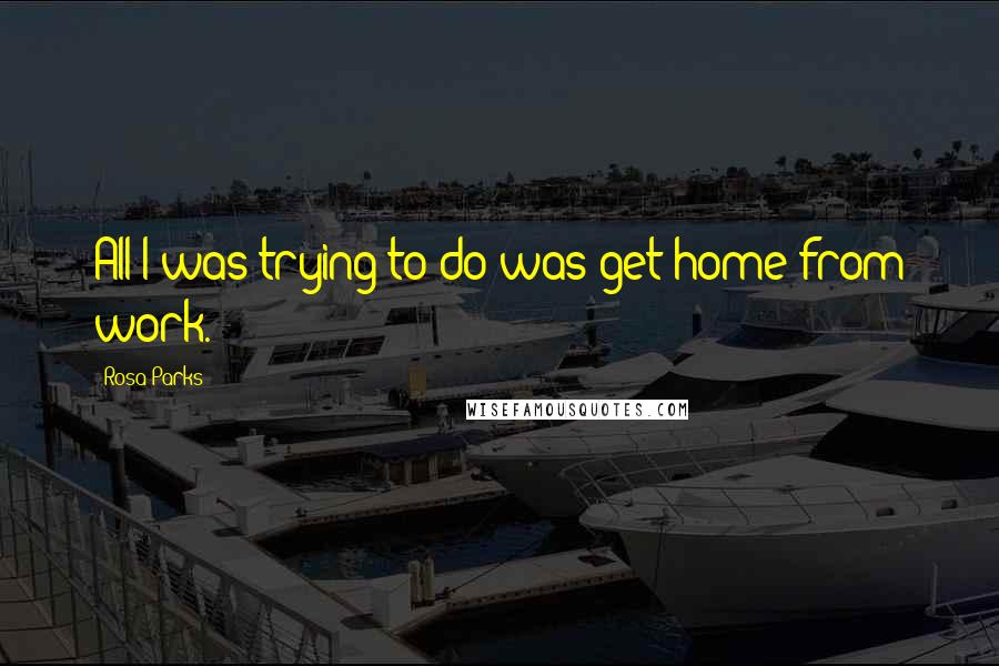 Rosa Parks Quotes: All I was trying to do was get home from work.