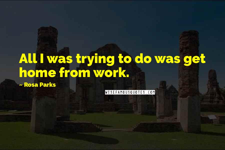 Rosa Parks Quotes: All I was trying to do was get home from work.