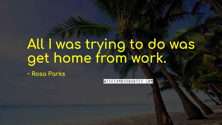 Rosa Parks Quotes: All I was trying to do was get home from work.