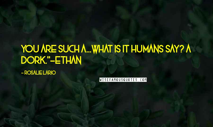 Rosalie Lario Quotes: You are such a...what is it humans say? A dork."~Ethan
