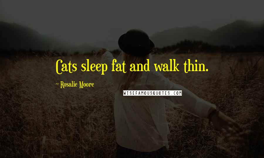 Rosalie Moore Quotes: Cats sleep fat and walk thin.