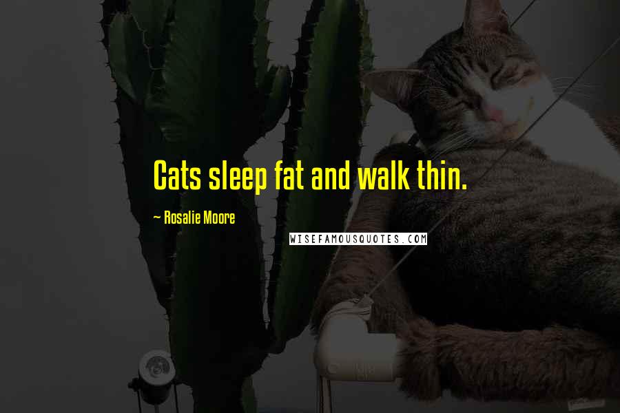 Rosalie Moore Quotes: Cats sleep fat and walk thin.