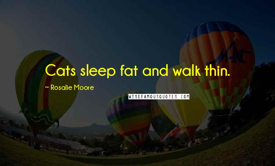 Rosalie Moore Quotes: Cats sleep fat and walk thin.