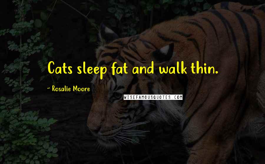 Rosalie Moore Quotes: Cats sleep fat and walk thin.