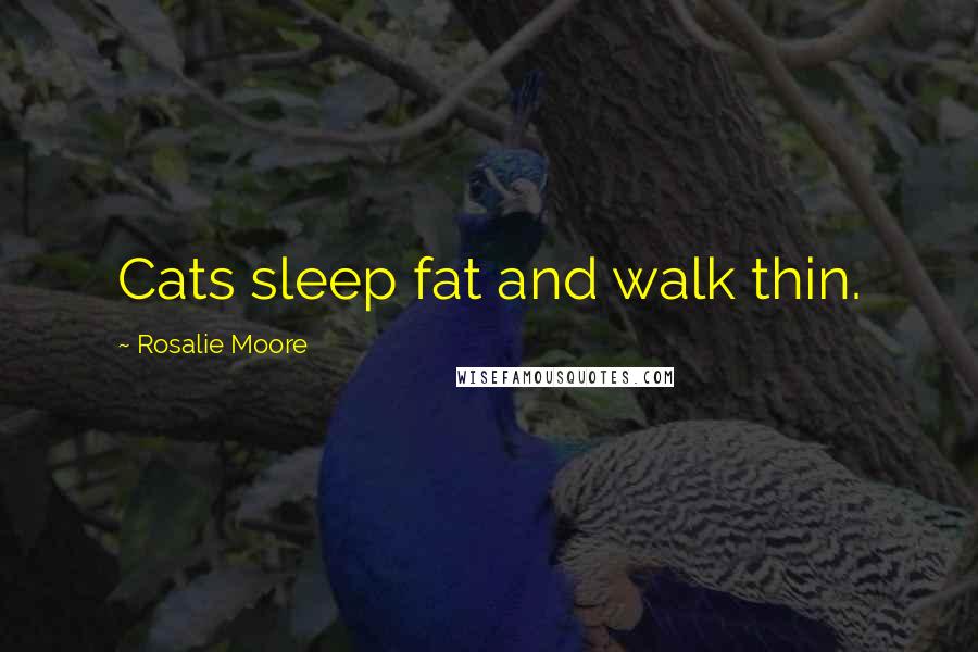 Rosalie Moore Quotes: Cats sleep fat and walk thin.