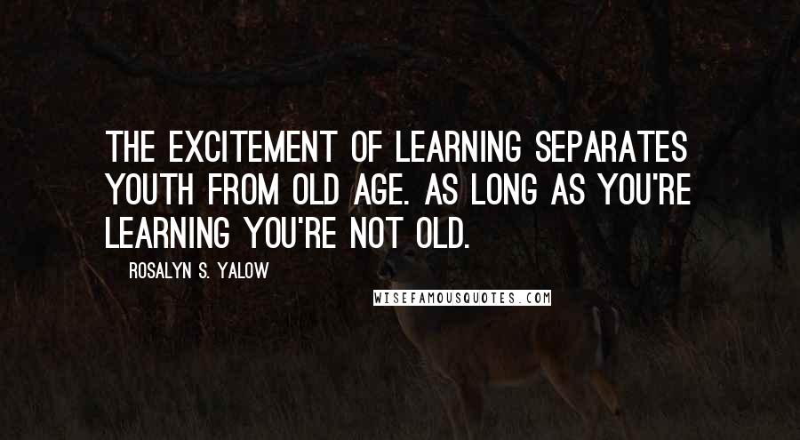 Rosalyn S. Yalow Quotes: The excitement of learning separates youth from old age. As long as you're learning you're not old.