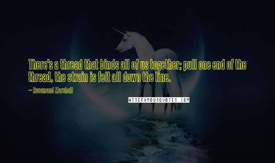 Rosamond Marshall Quotes: There's a thread that binds all of us together; pull one end of the thread, the strain is felt all down the line.
