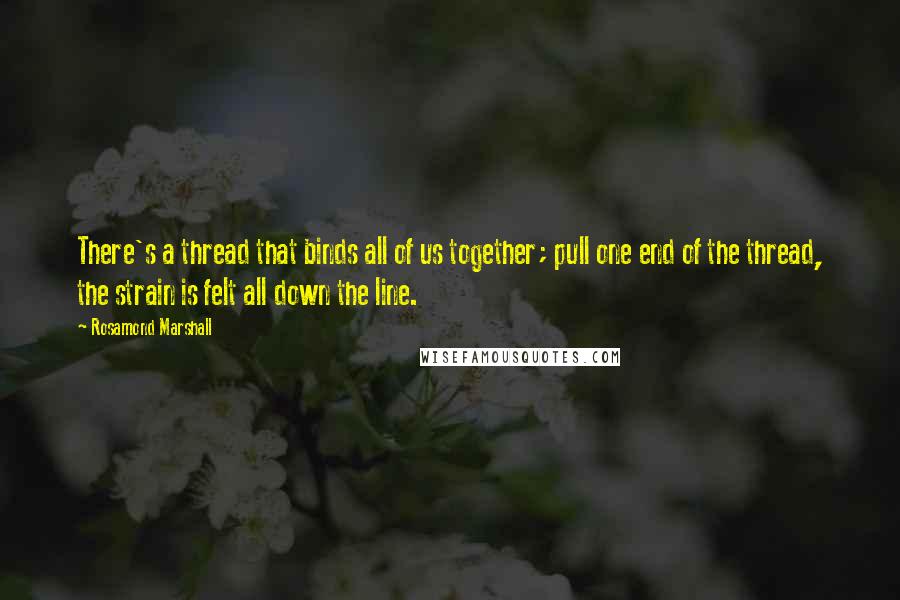 Rosamond Marshall Quotes: There's a thread that binds all of us together; pull one end of the thread, the strain is felt all down the line.