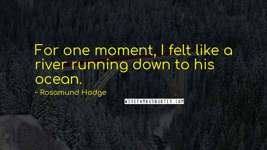 Rosamund Hodge Quotes: For one moment, I felt like a river running down to his ocean.