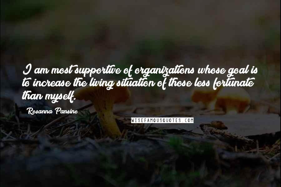 Rosanna Pansino Quotes: I am most supportive of organizations whose goal is to increase the living situation of those less fortunate than myself.