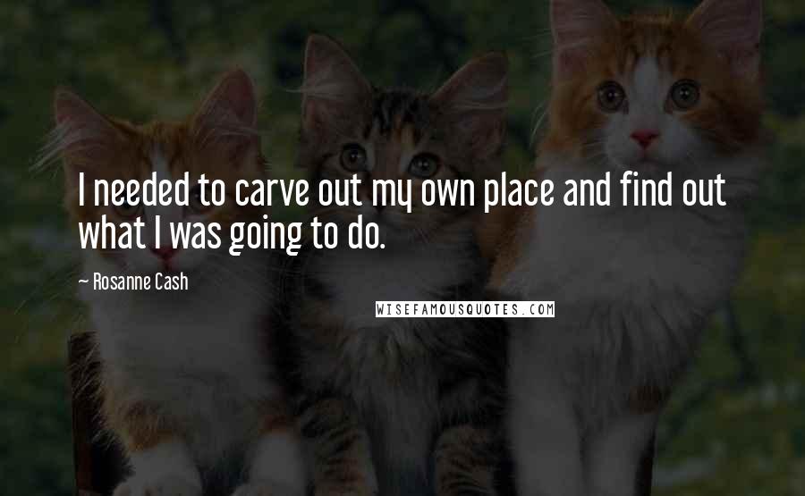 Rosanne Cash Quotes: I needed to carve out my own place and find out what I was going to do.