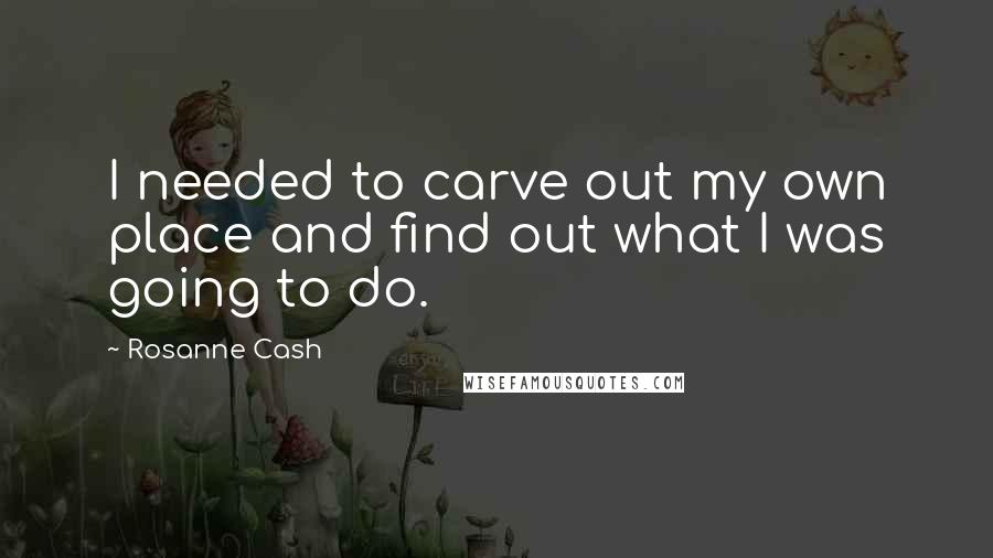 Rosanne Cash Quotes: I needed to carve out my own place and find out what I was going to do.