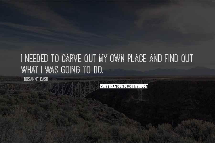 Rosanne Cash Quotes: I needed to carve out my own place and find out what I was going to do.