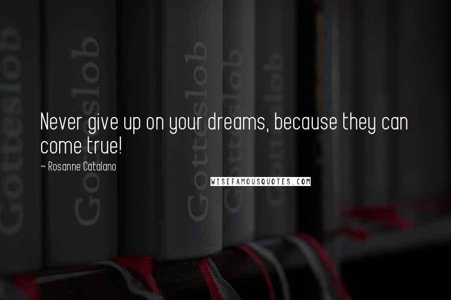 Rosanne Catalano Quotes: Never give up on your dreams, because they can come true!