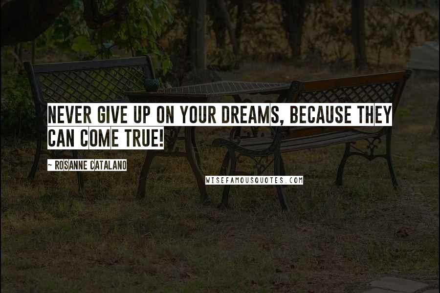 Rosanne Catalano Quotes: Never give up on your dreams, because they can come true!