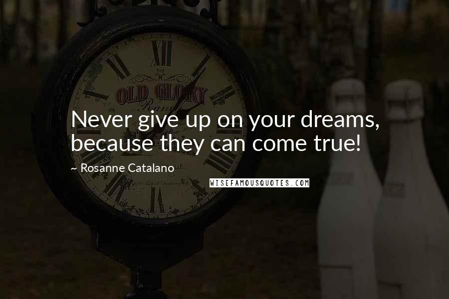 Rosanne Catalano Quotes: Never give up on your dreams, because they can come true!