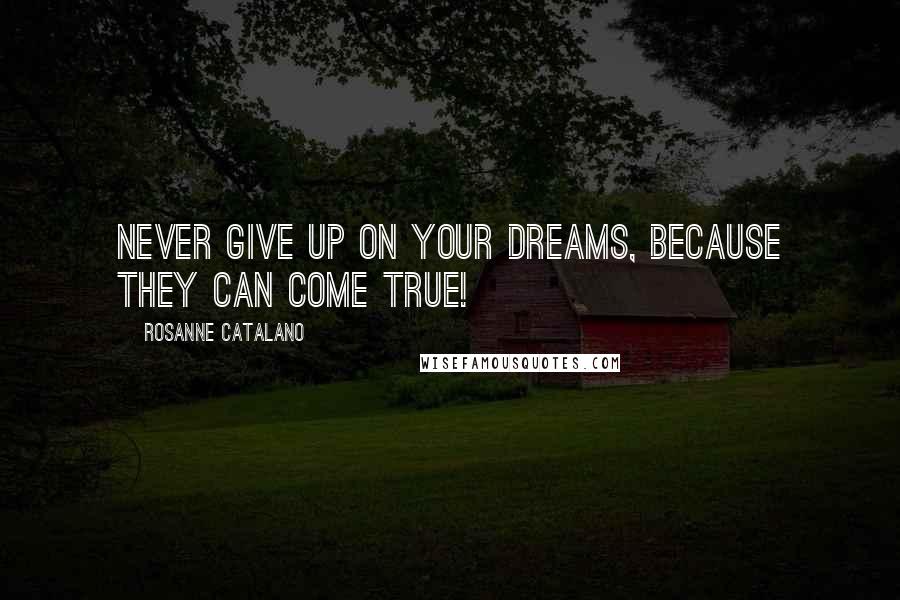 Rosanne Catalano Quotes: Never give up on your dreams, because they can come true!