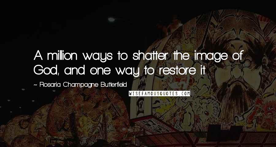 Rosaria Champagne Butterfield Quotes: A million ways to shatter the image of God, and one way to restore it.